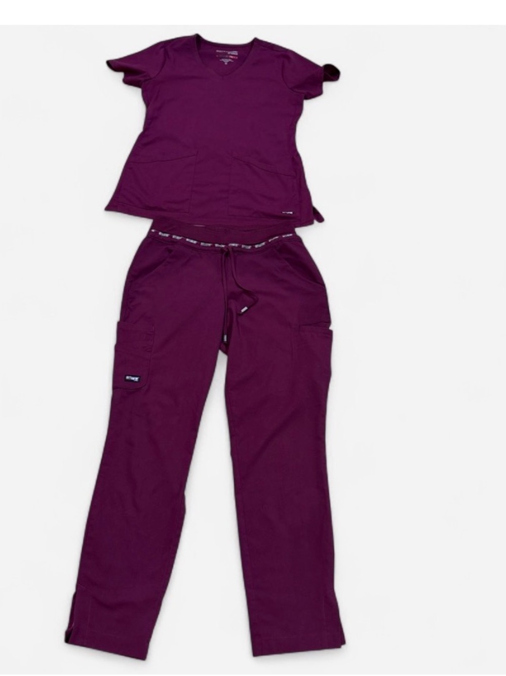 Grey's Anatomy Women's Straight-Leg Scrub Set in Burgundy Colors